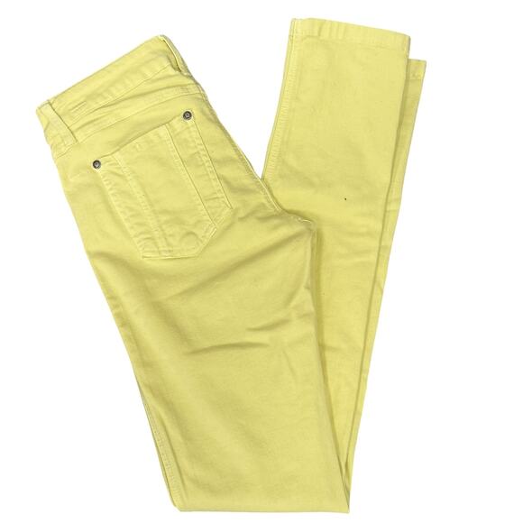 ALICE AND OLIVIA NEON YELLOW SKINNY JEANS SIZE 4 - Picture 4 of 4